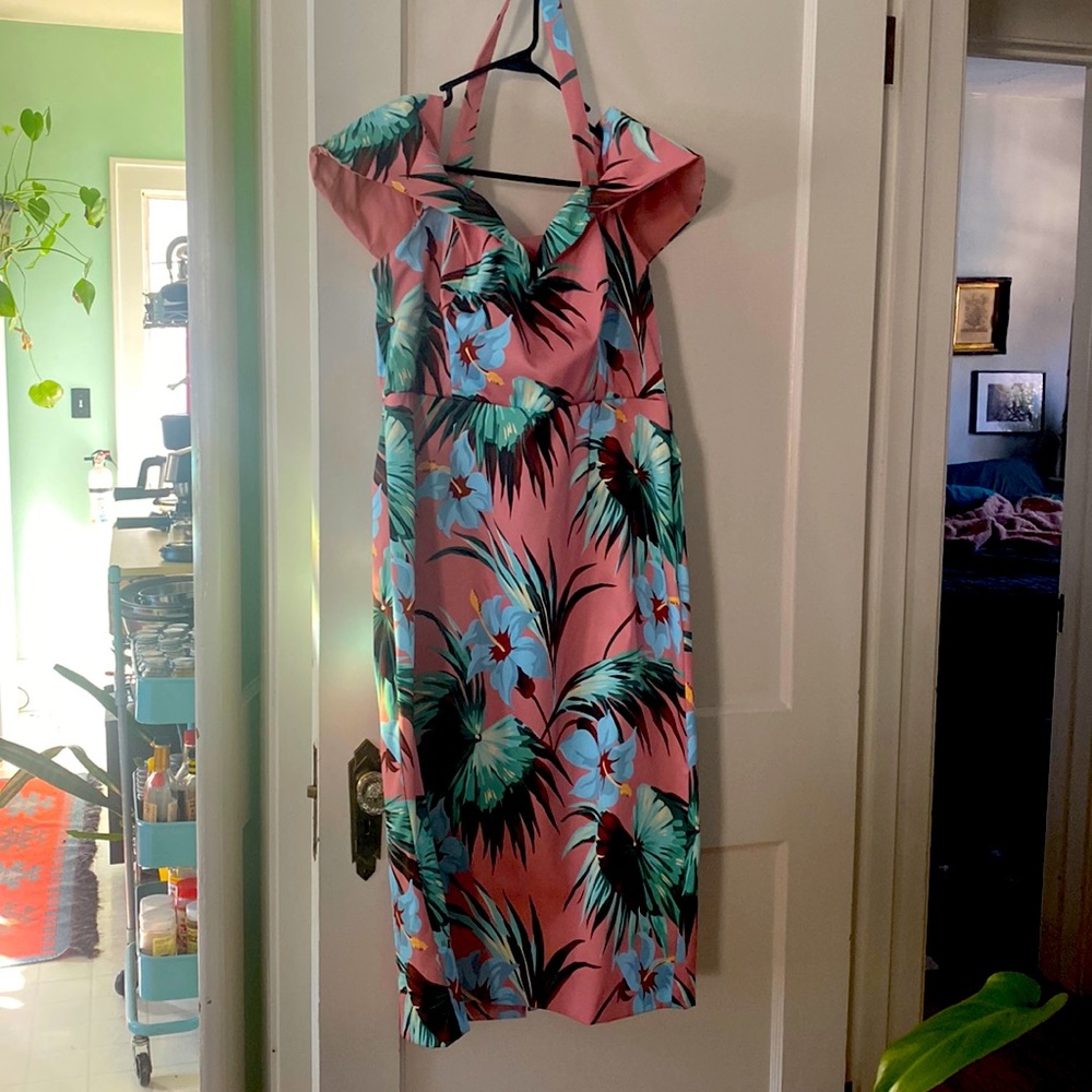 ASOS Tropical Print Pencil Dress